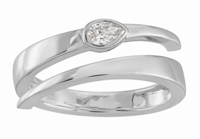 0.14 ctw. WHITE GOLD PEAR SHAPE DIAMOND RING D5011WG