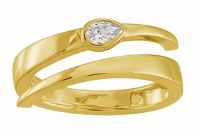 0.14 ctw. YELLOW GOLD PEAR SHAPE DIAMOND RING D5011YG