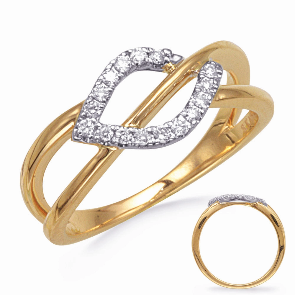 0.15 ctw. WHITE & YELLOW GOLD DIAMOND RING D4891YW