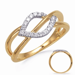 0.15 ctw. WHITE & YELLOW GOLD DIAMOND RING D4891YW