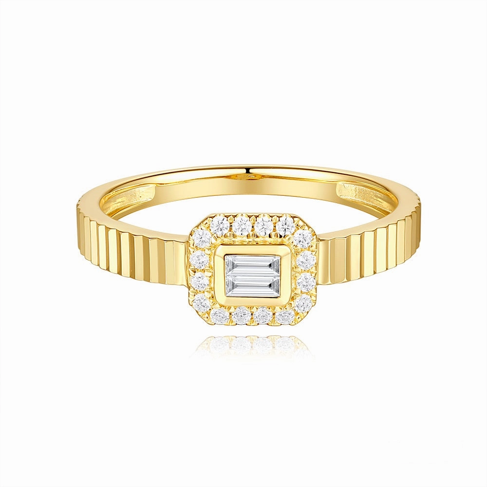 0.18 ctw. YELLOW GOLD DIAMOND RING D4960YG