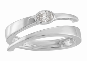 0.20 ctw. WHITE GOLD OVAL DIAMOND RING D5010WG