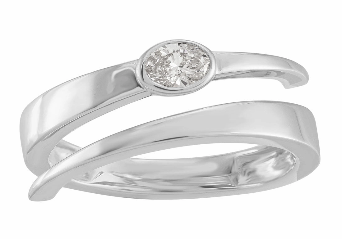 0.20 ctw. WHITE GOLD OVAL DIAMOND RING D5010WG