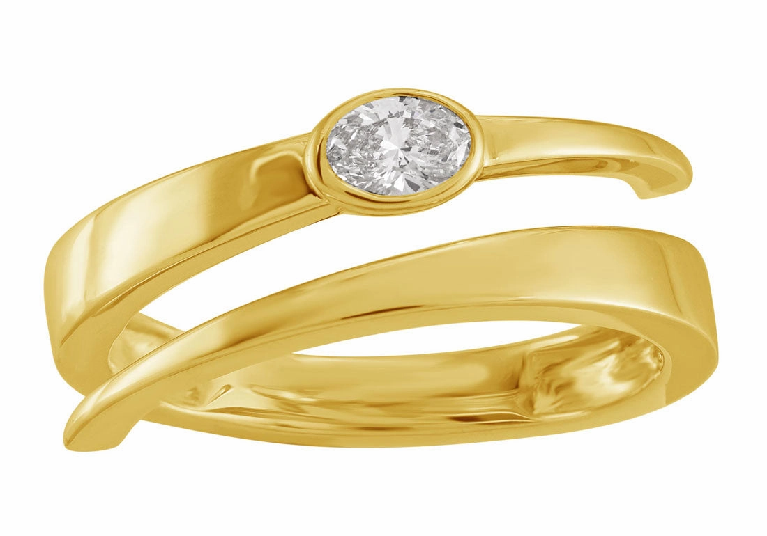 0.20 ctw. YELLOW GOLD OVAL DIAMOND RING D5010YG