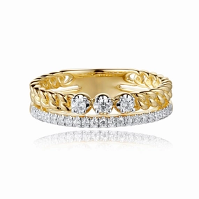 0.23 ctw. YELLOW & WHITE GOLD DIAMOND RING D4826YW
