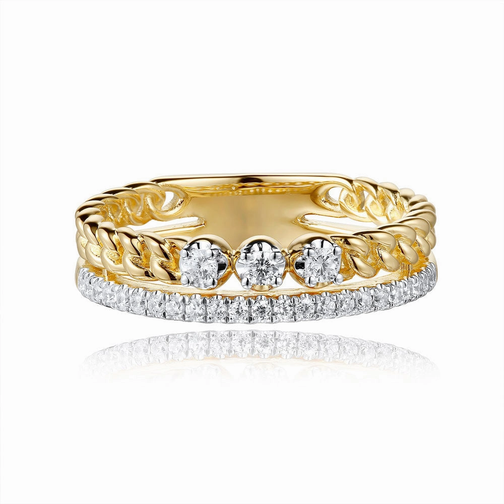 0.23 ctw. YELLOW & WHITE GOLD DIAMOND RING D4826YW