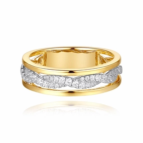 0.24 ctw. YELLOW & WHITE GOLD DIAMOND RING D4957YW