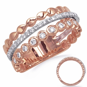 0.34 ctw. ROSE & WHITE GOLD DIAMOND RING D4846RW