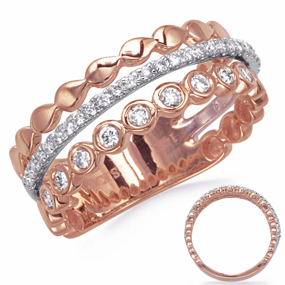 0.34 ctw. ROSE & WHITE GOLD DIAMOND RING D4846RW