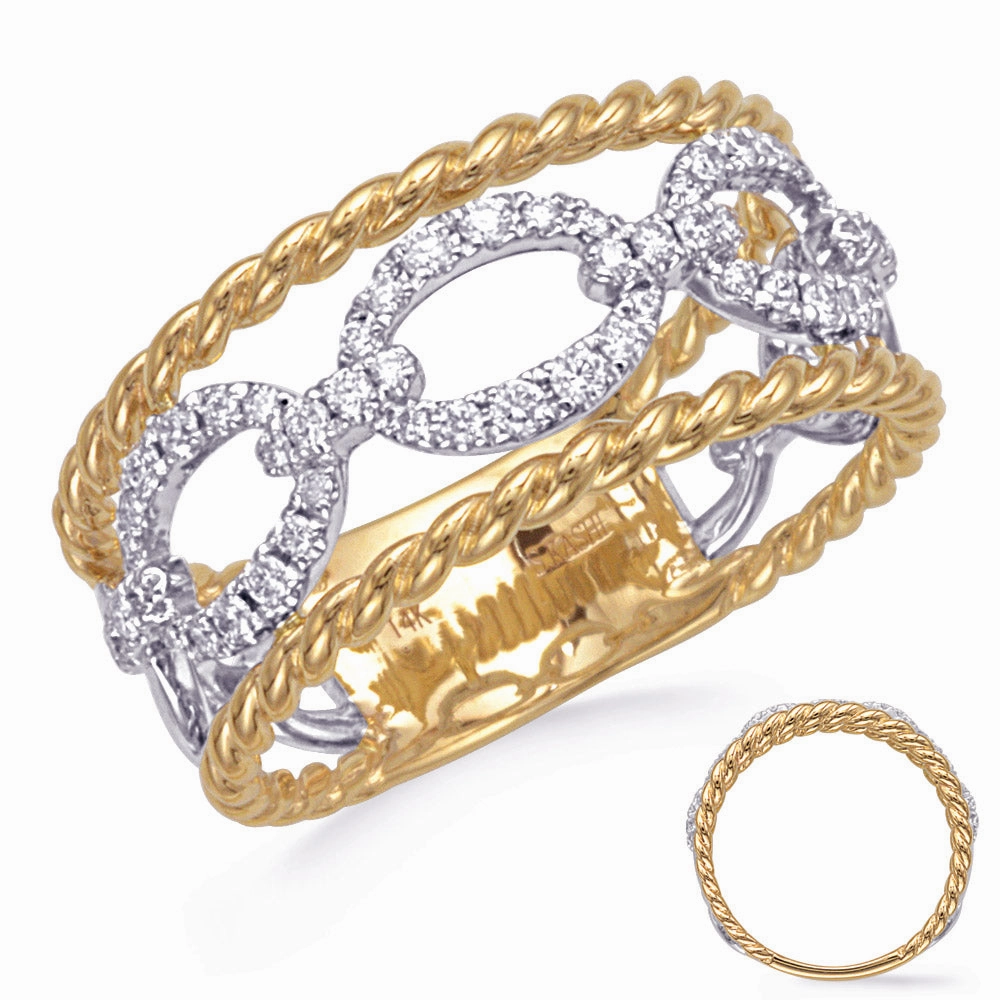 0.34 ctw. WHITE & YELLOW GOLD DIAMOND RING D4828YW
