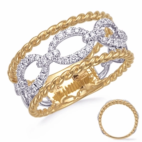 0.34 ctw. WHITE & YELLOW GOLD DIAMOND RING D4828YW