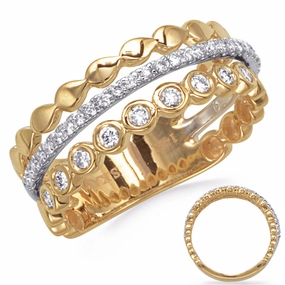 0.34 ctw. YELLOW & WHITE GOLD DIAMOND RING D4846YW