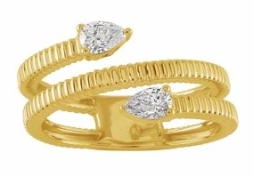 0.34 ctw. YELLOW GOLD PEAR SHAPE DIAMOND RING D5014YG