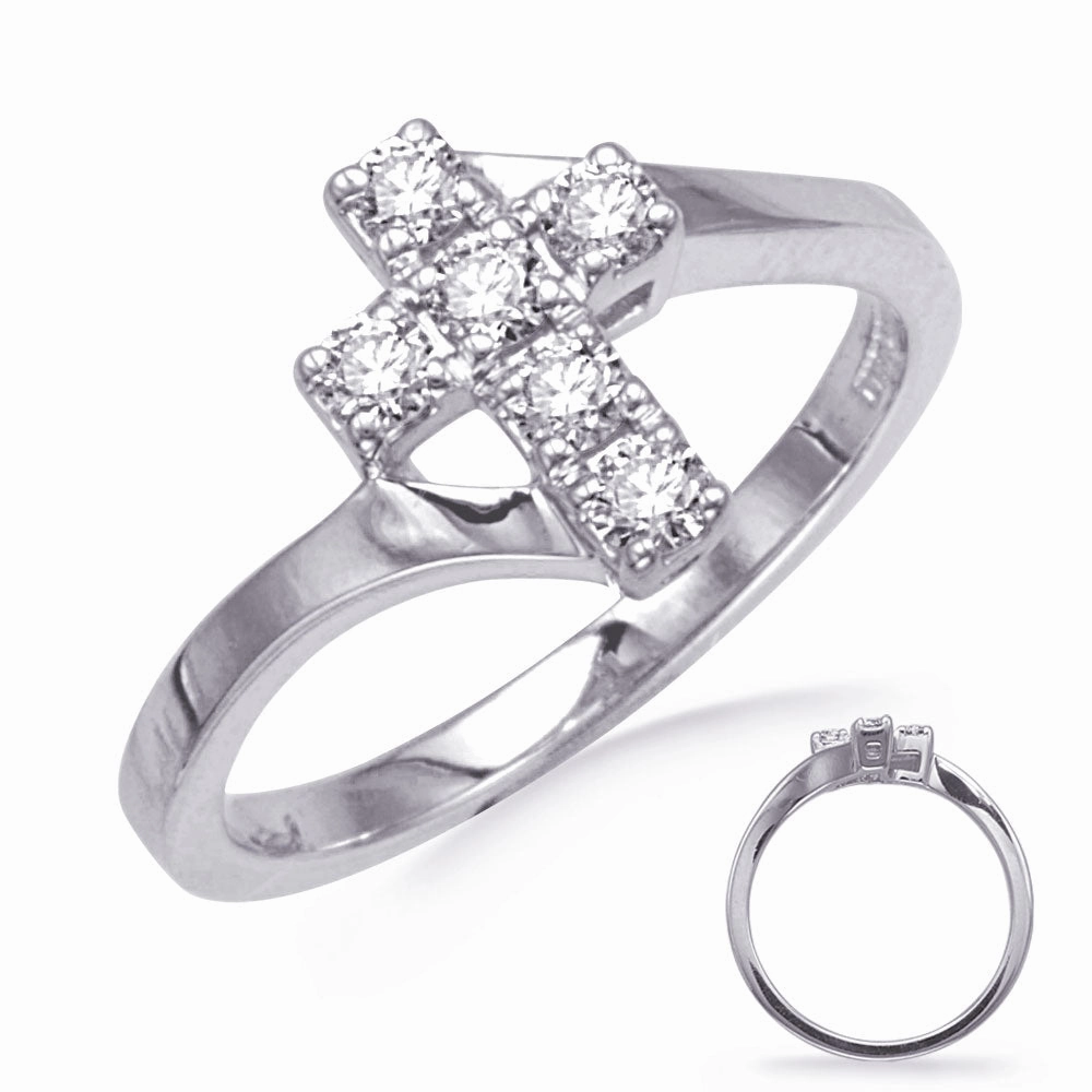 0.35 ctw. WHITE GOLD CROSS RING D4830WG