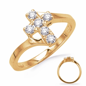 0.35 ctw. YELLOW GOLD CROSS RING D4830YG