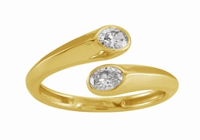 0.39 ctw. YELLOW GOLD OVAL SHAPE DIAMOND RING D5007YG