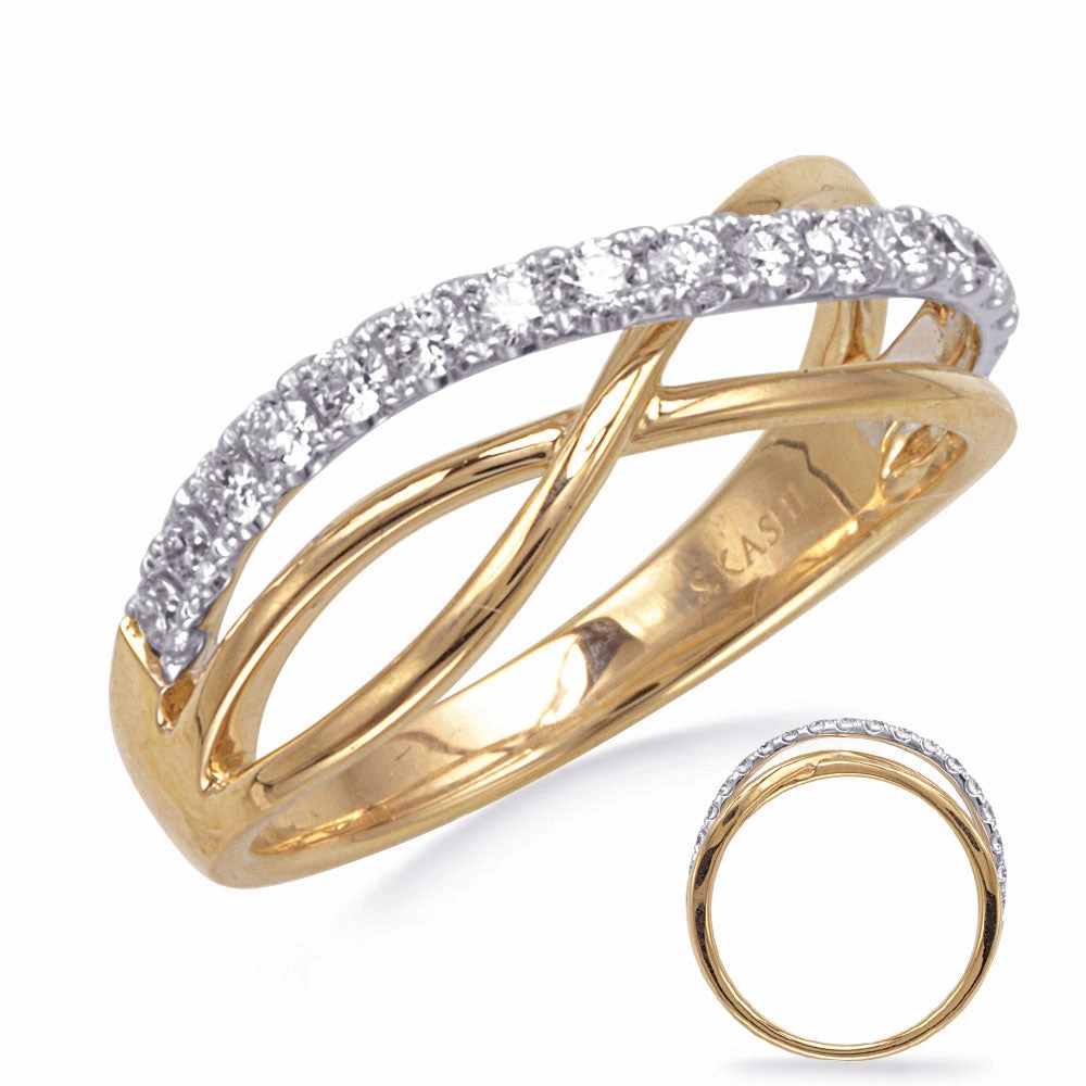 0.41 ctw. YELLOW & WHITE GOLD DIAMOND FASHION RING D4915YW