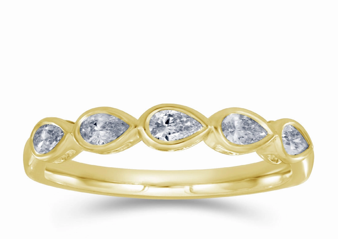 0.50 ctw. YELLOW GOLD PEAR SHAPE DIAMOND RING D5012YG