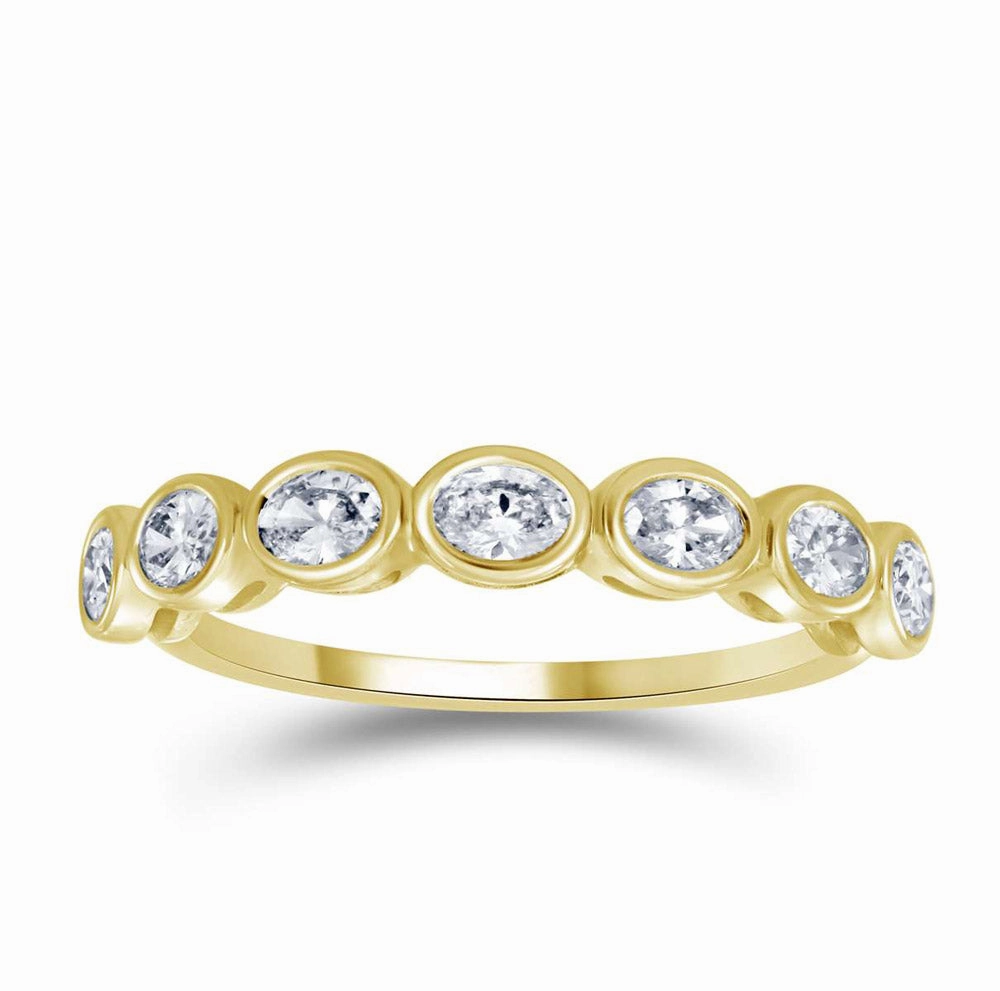 0.68 ctw. YELLOW GOLD OVAL DIAMOND RING D5005YG