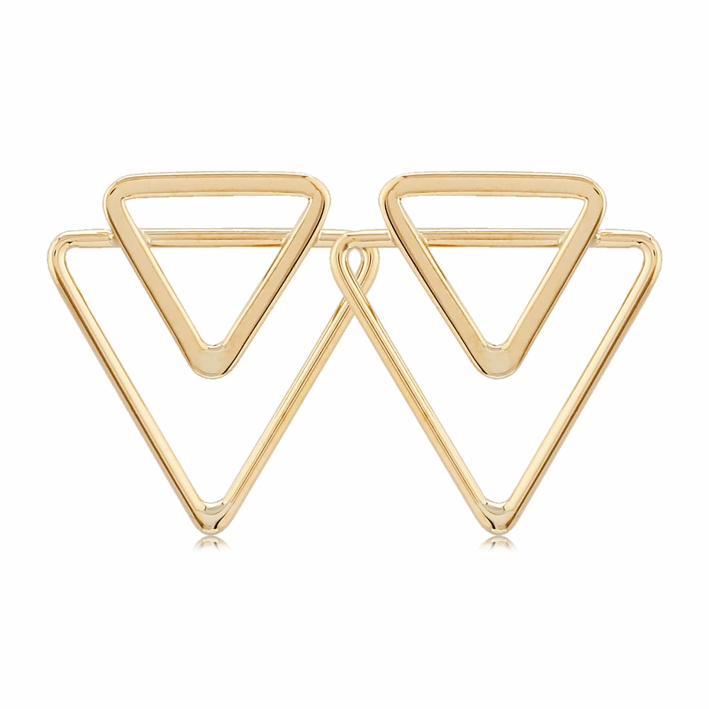 14k Double Triangle Earrings