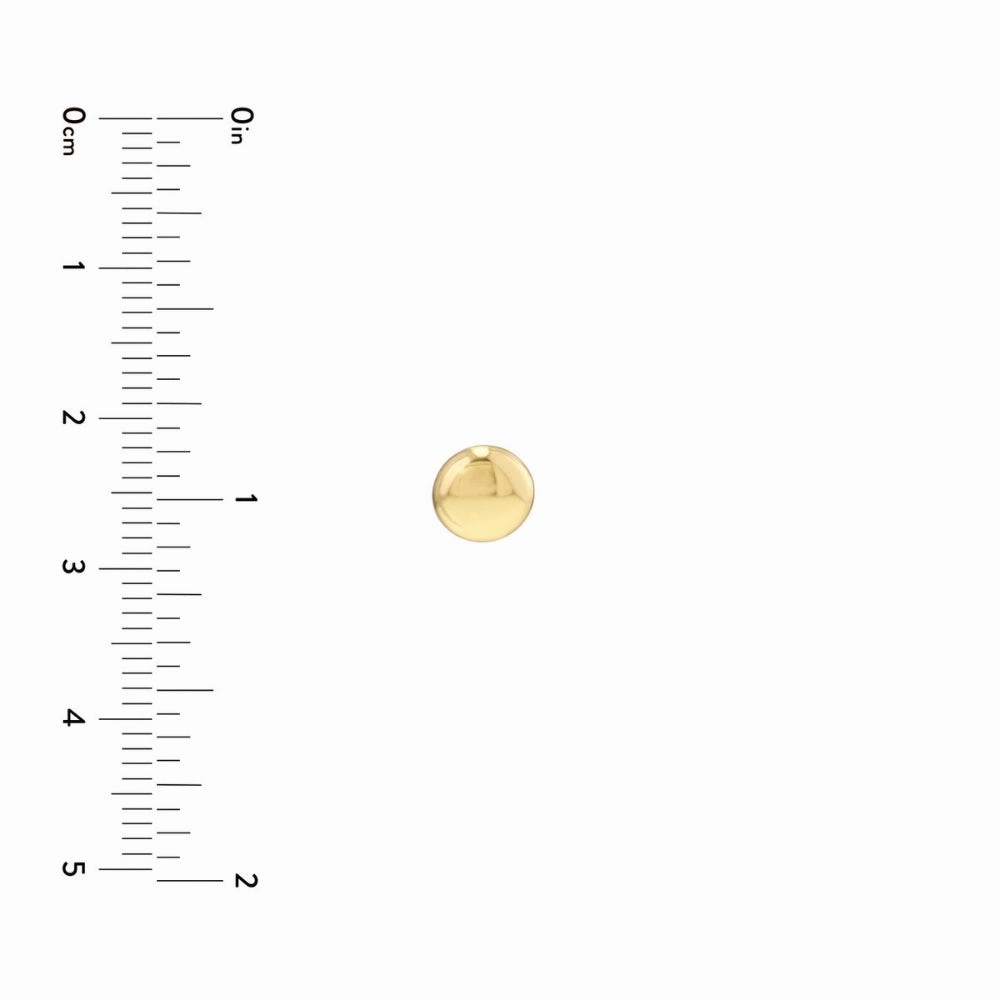 14k Flat Round Pebble Stud Earrings 7mm