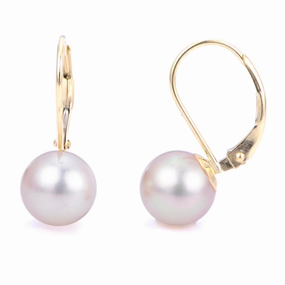 14k Freshwater Pearl Leverback Earrings
