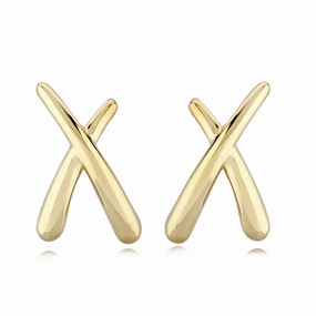 14k Gold 'X' Stud Earrings