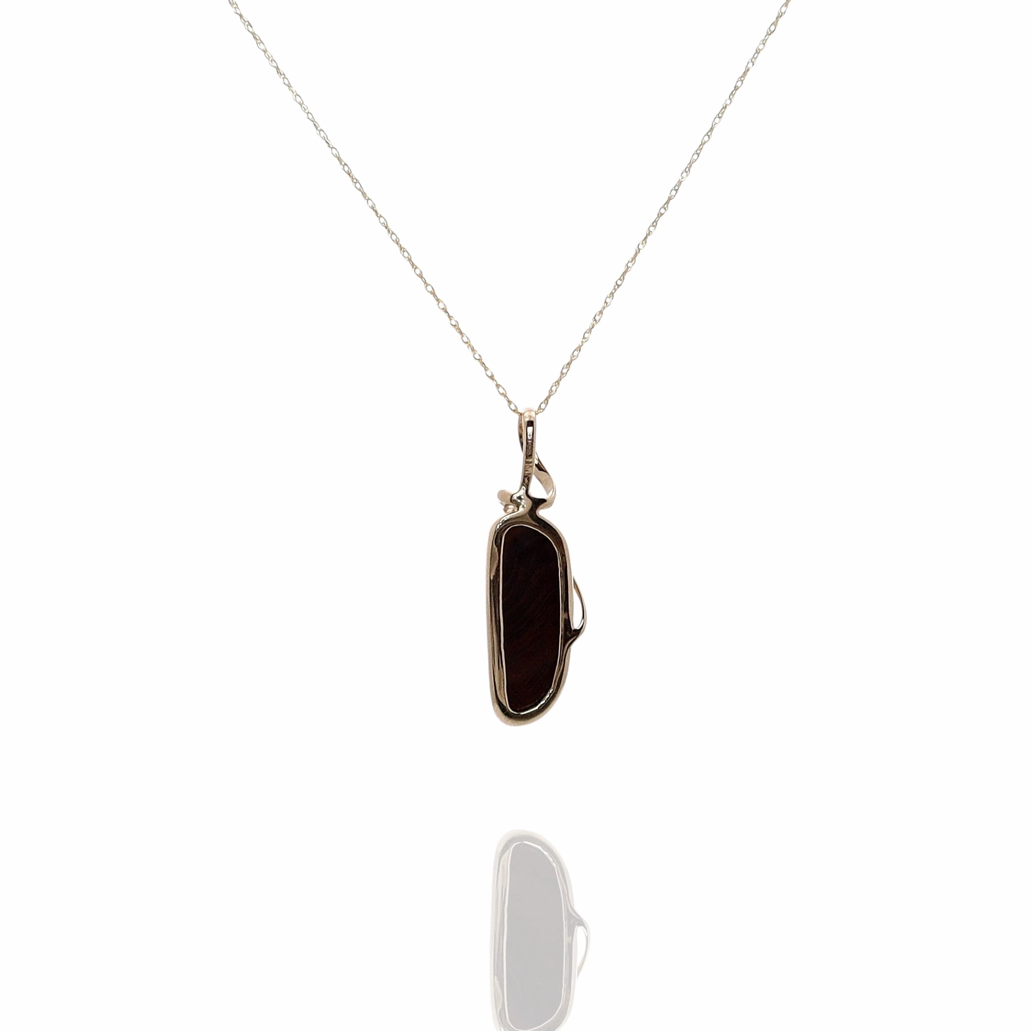 14k Gold Australian Opal Doublet Pendant