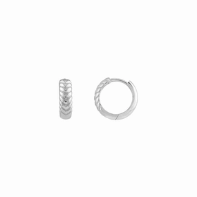 14k Gold Chevron Hinge Hoops