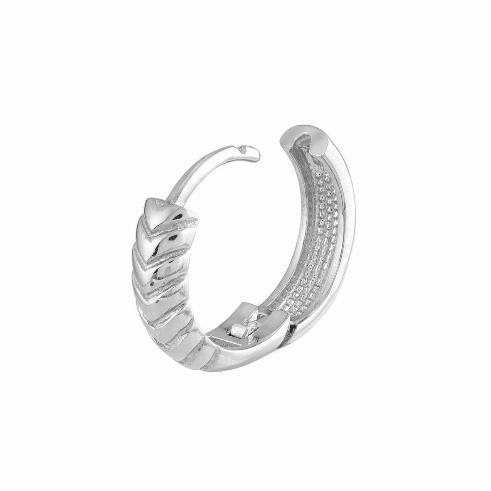14k Gold Chevron Hinge Hoops