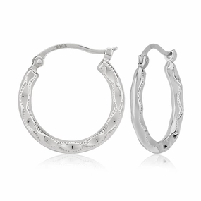 14k Gold Fancy Scallop Hoops