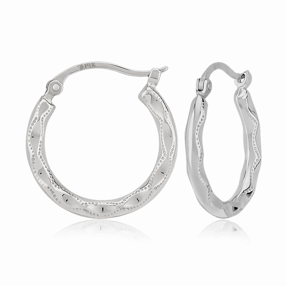 14k Gold Fancy Scallop Hoops