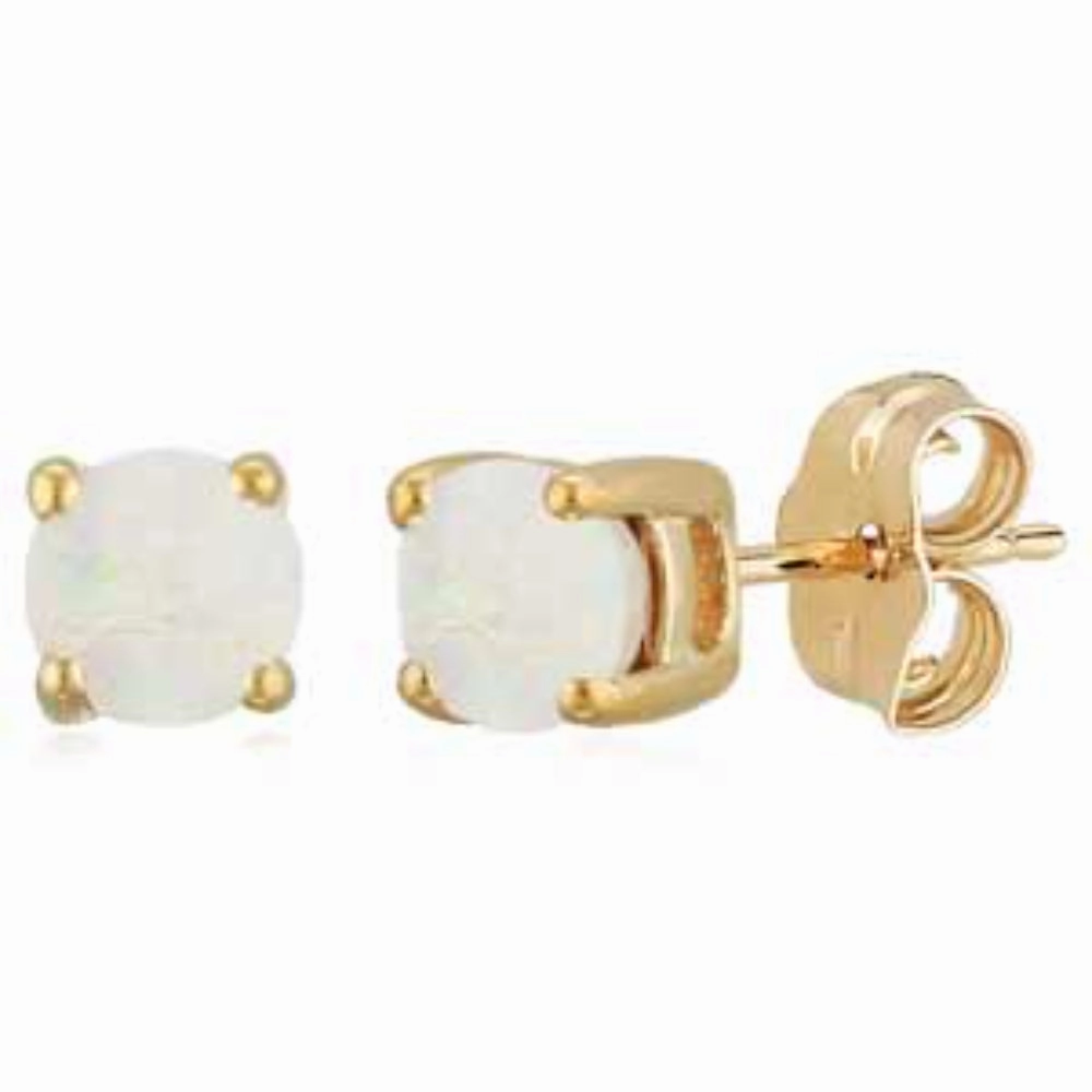 14k Gold Gemstone Stud Earrings