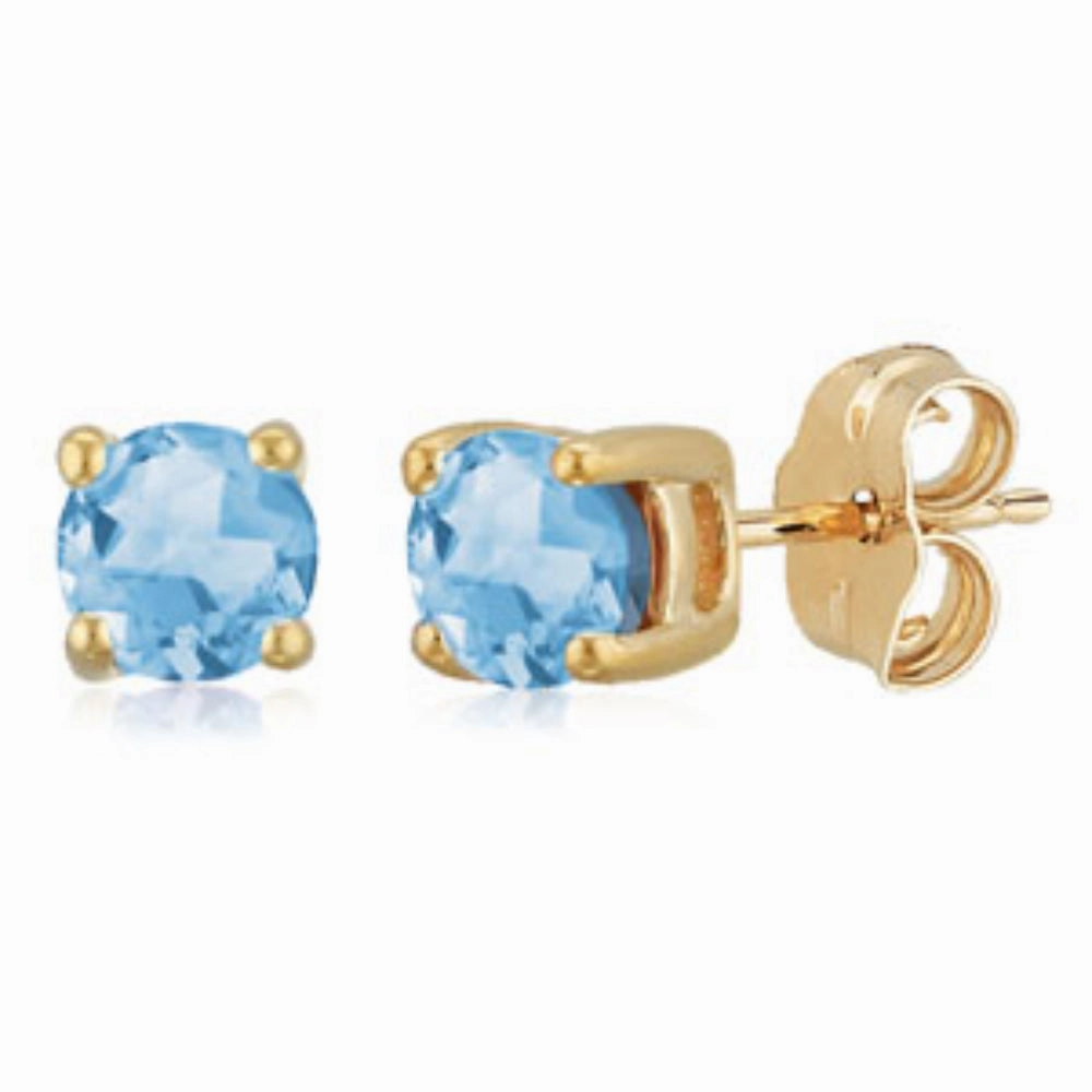 14k Gold Gemstone Stud Earrings