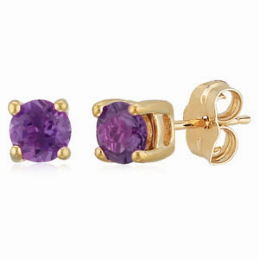 14k Gold Gemstone Stud Earrings