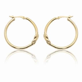 14k Gold Knot Hoop Earrings