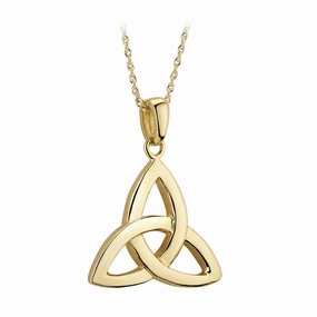 14k Gold Large Trinity Knot Pendant Necklace