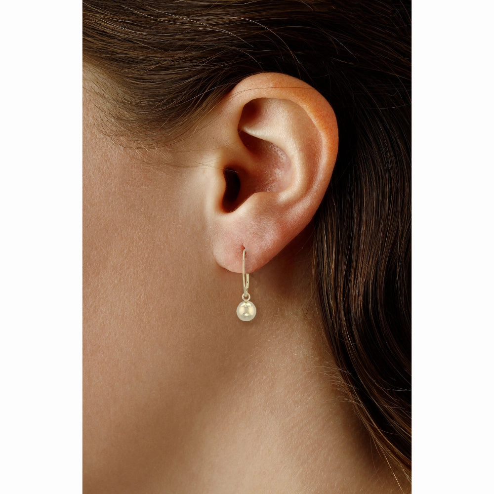 14k Gold Mini Sweep Bead Earrings