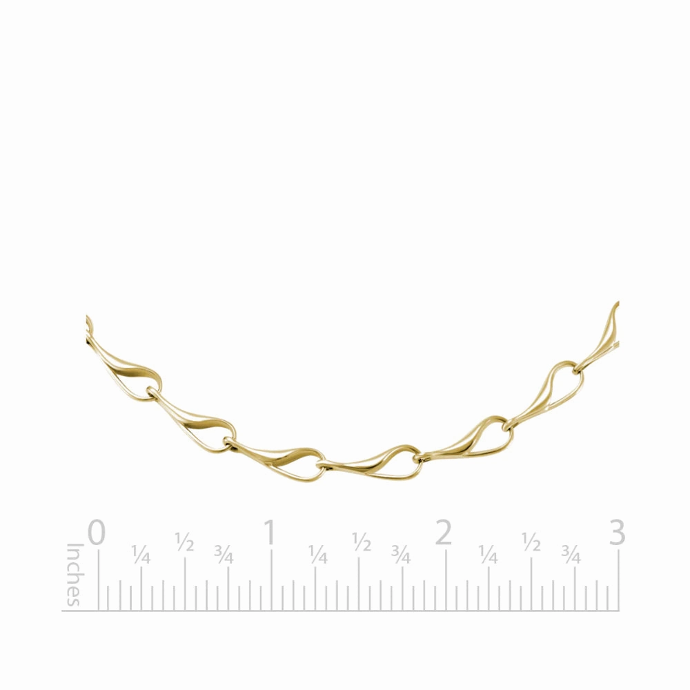 14k Gold Needle's Eye Necklace, 17"