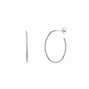 14k Gold Oval Hoop Earrings