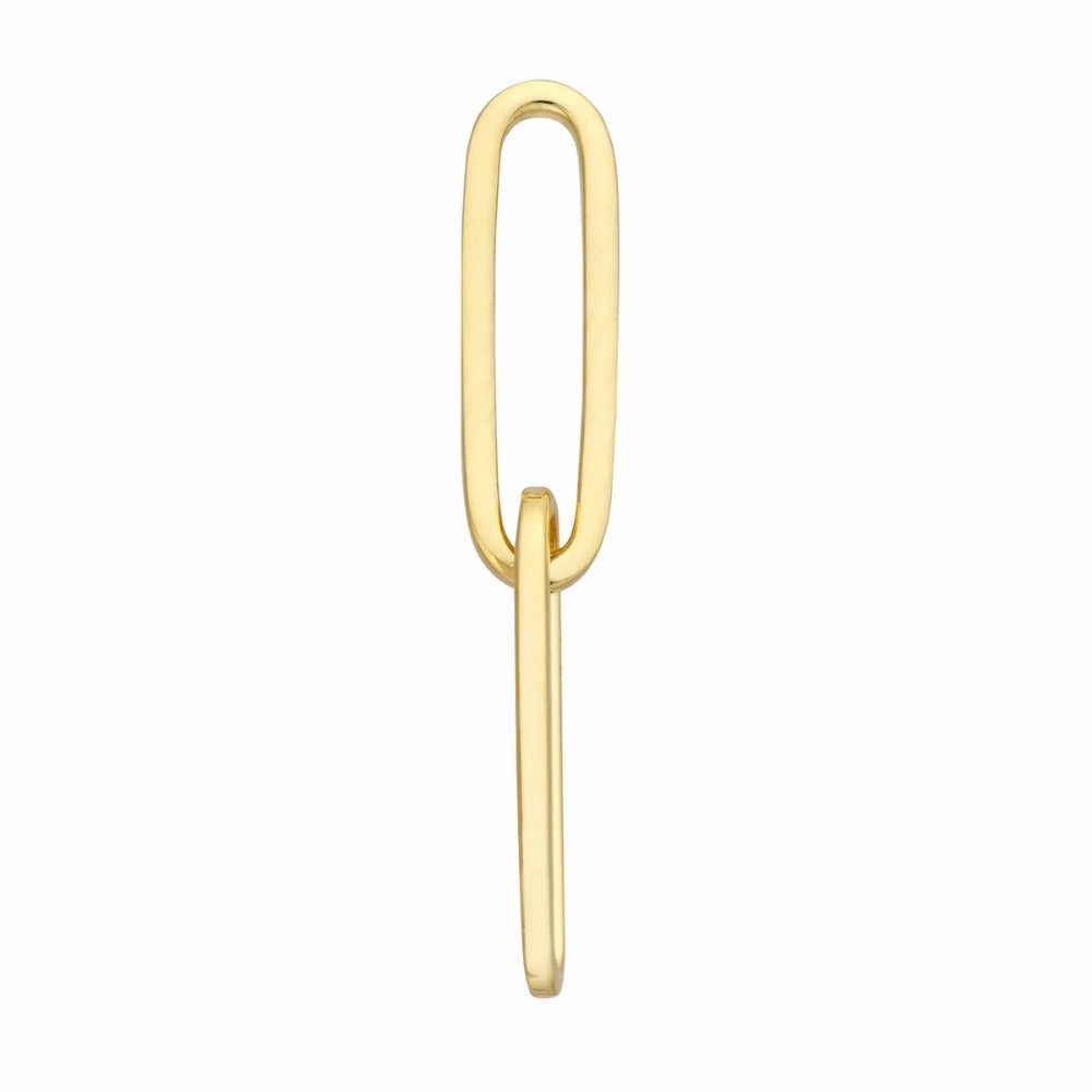 14k Gold Paper Clip Dangle Earrings