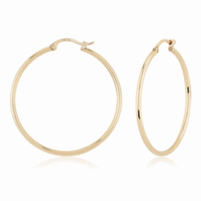 14k Gold Polished Hoop Earrings
