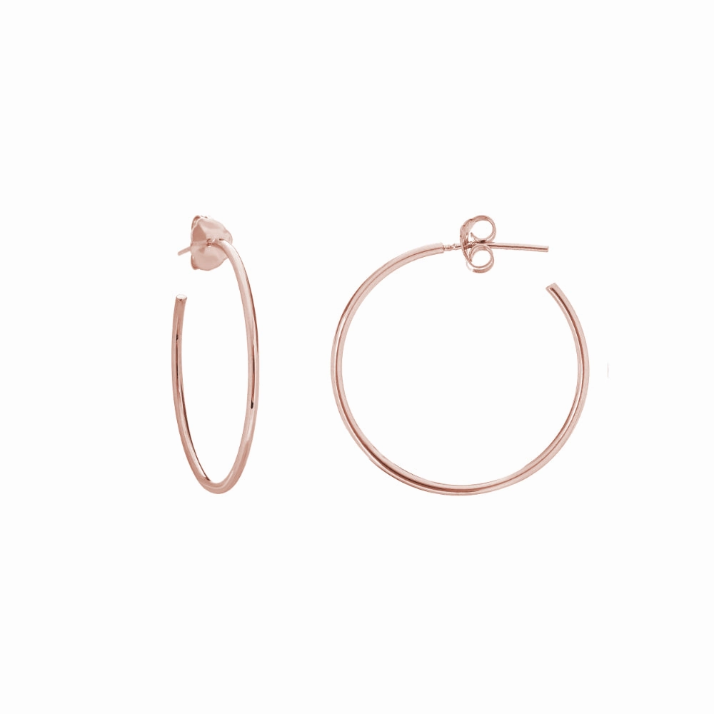 14k Gold Polished Post Hoop