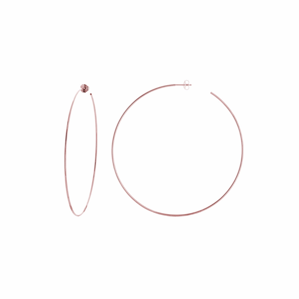 14k Gold Polished Post Hoop Earrings