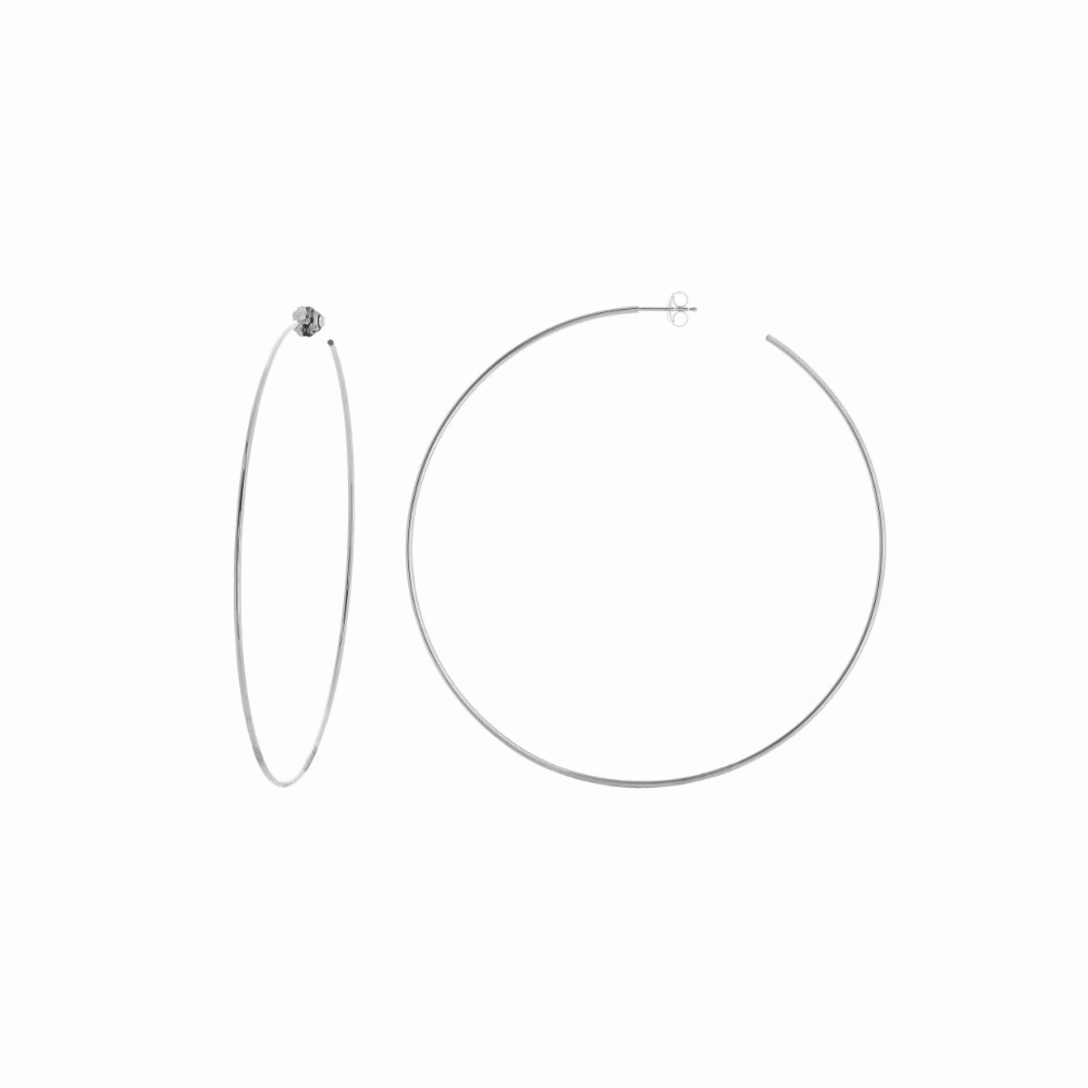 14k Gold Polished Post Hoop Earrings