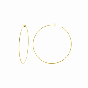 14k Gold Polished Post Hoop Earrings