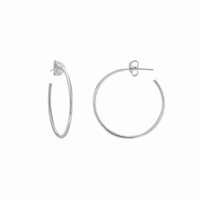 14k Gold Polished Post Hoop