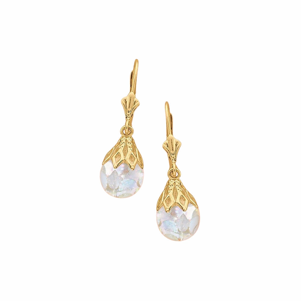 14k Gold "Floating Opal" Drop Earrings