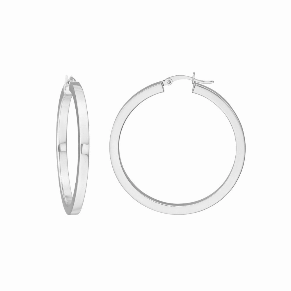 14k Gold Square Tube Hoop Earrings