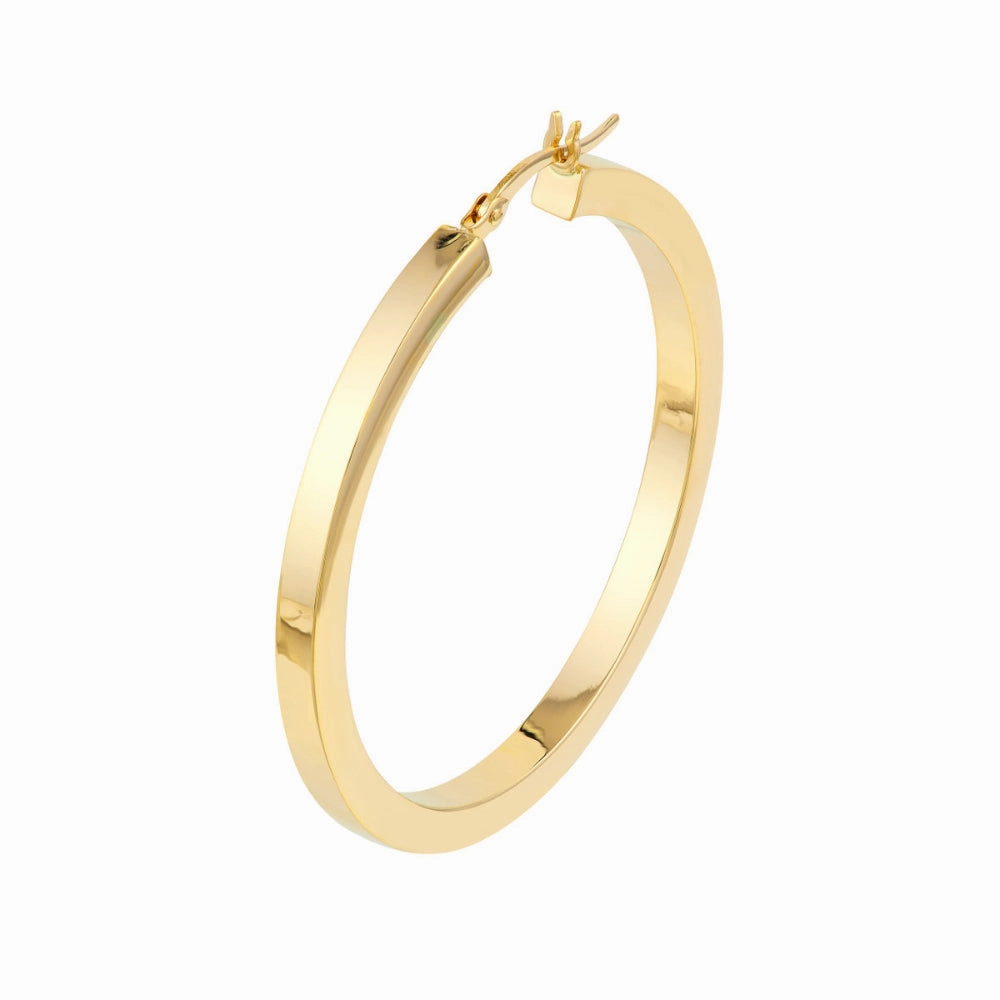 14k Gold Square Tube Hoop Earrings